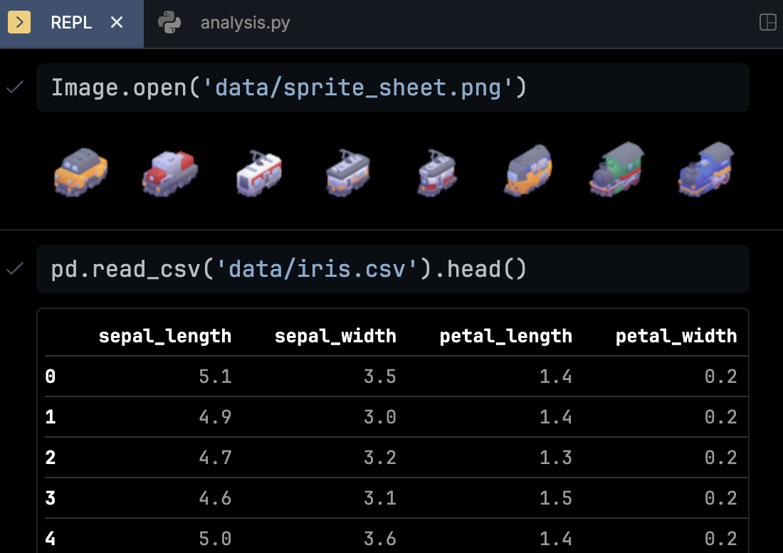 Rich REPL outputs