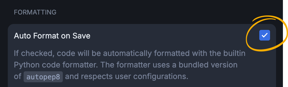 Enable auto-format on save