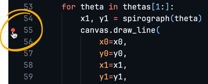 Setting a breakpoint