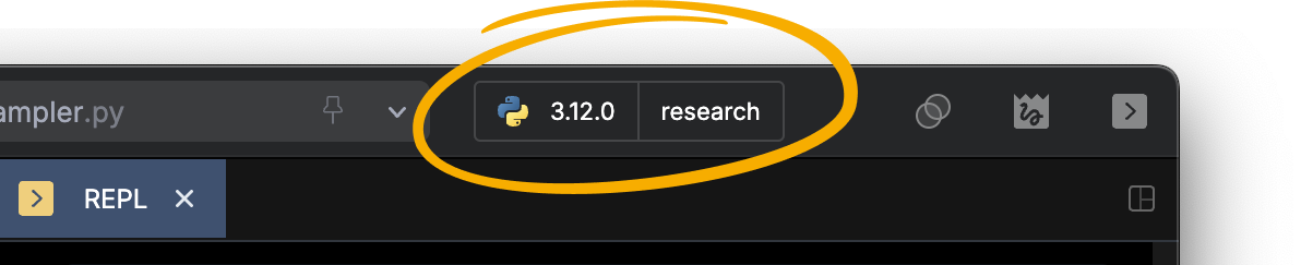 Python Environment Toolbar