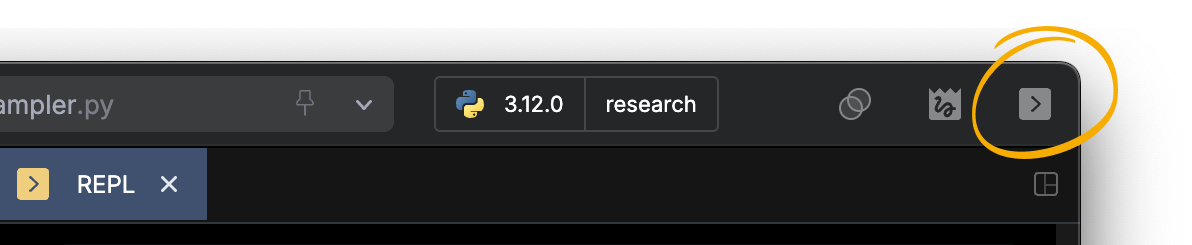 The REPL Toolbar Button